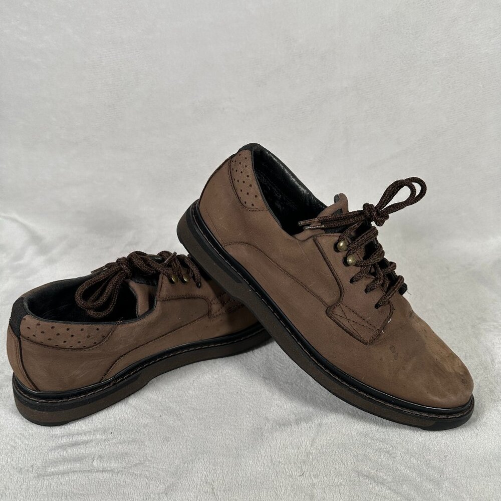 Reebok Brown Leather Oxford Shoes Men Size 8 EU 40 Lace Up Casual Work VTG GUC